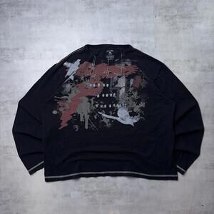 Y2K Black Anchor Blue Grunge Surf Gothic Long Sleeve Shirt